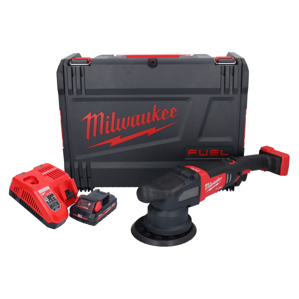 Polisseuse excentrique sur batterie Milwaukee M18 FROP21-301X 18 V 150 mm brushless + 1x batterie 3,0 Ah + chargeur + boîtier HD