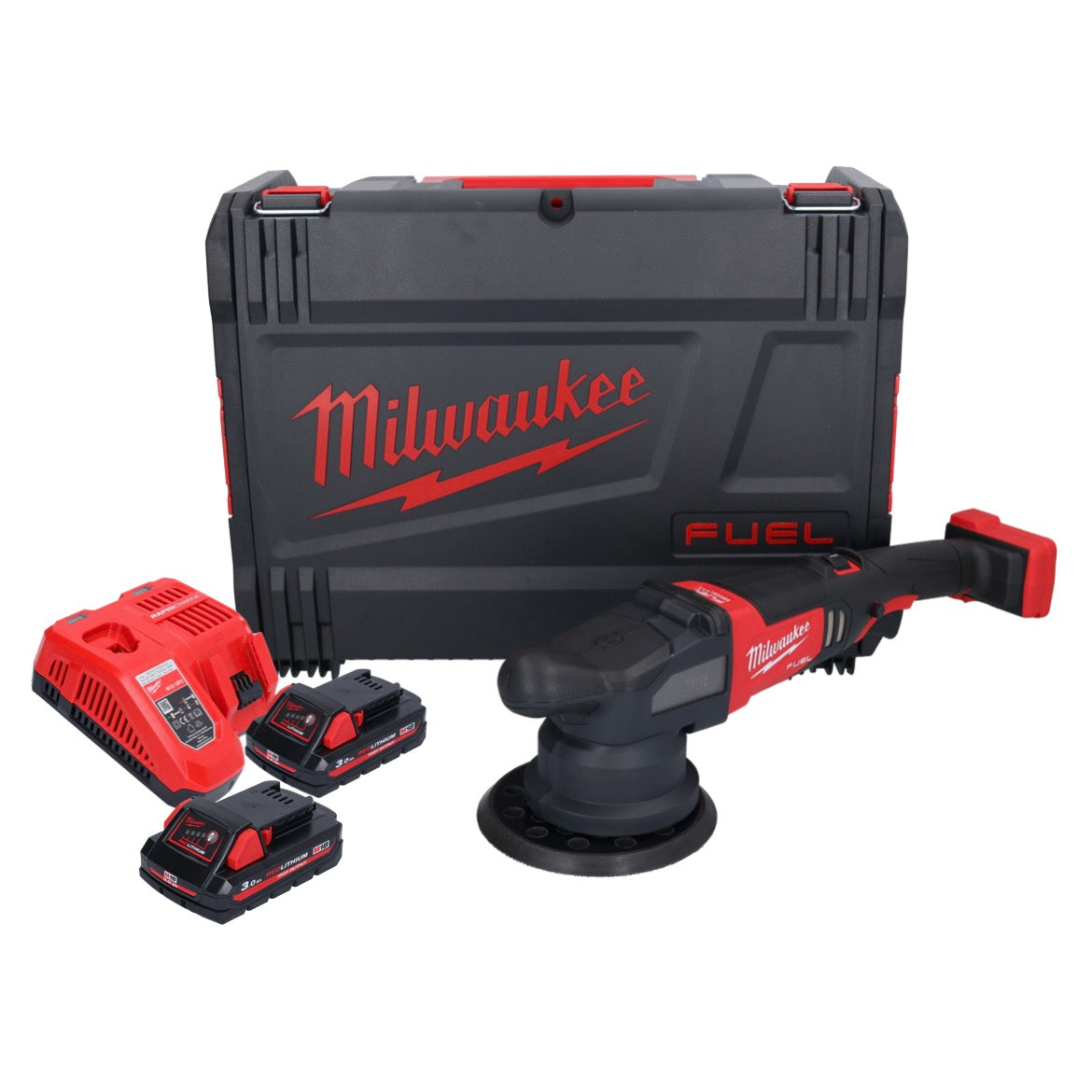 Milwaukee M18 FROP21-302X Akku Exzenter Polierer 18 V 150 mm Brushless + 2x Akku 3,0 Ah + Ladegerät + HD-Box