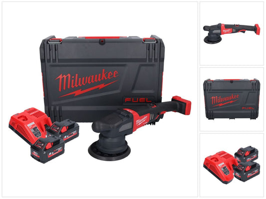 Polisseuse excentrique sur batterie Milwaukee M18 FROP21-552X 18 V 150 mm brushless + 2x batteries 5,5 Ah + chargeur + boîtier HD