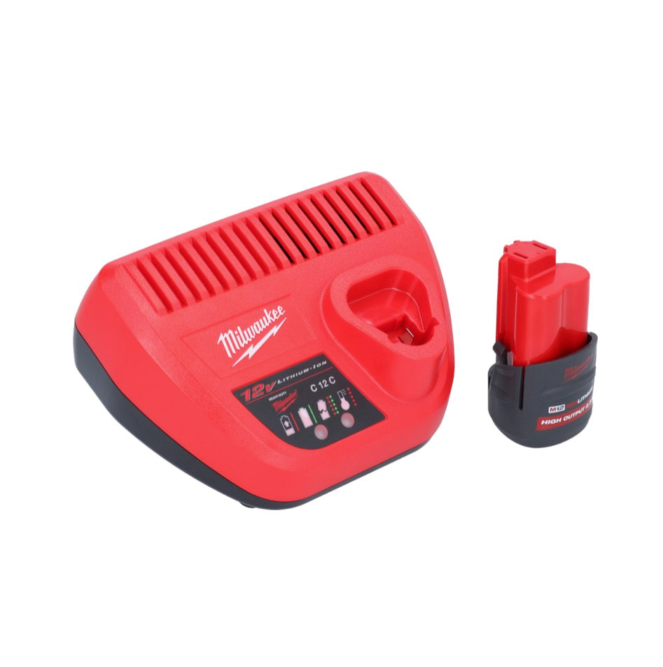 Dégrossisseur de pneu à batterie Milwaukee M12 FTB-251 12 V 7/16" Hex Brushless + 1x batterie 2,5 Ah + chargeur