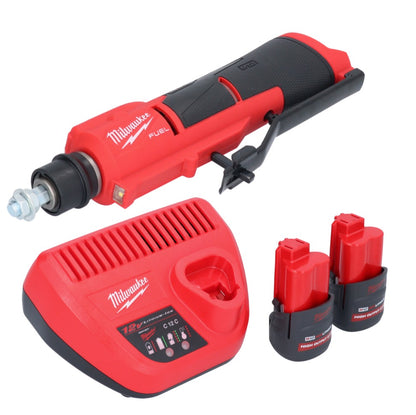 Milwaukee M12 FTB-252 Akku Reifenaufrauer 12 V 7/16" Hex Brushless + 2x Akku 2,5 Ah + Ladegerät 