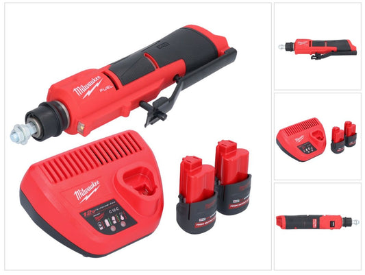 Dégrossisseur de pneu à batterie Milwaukee M12 FTB-252 12 V 7/16" Hex Brushless + 2x batterie 2,5 Ah + chargeur