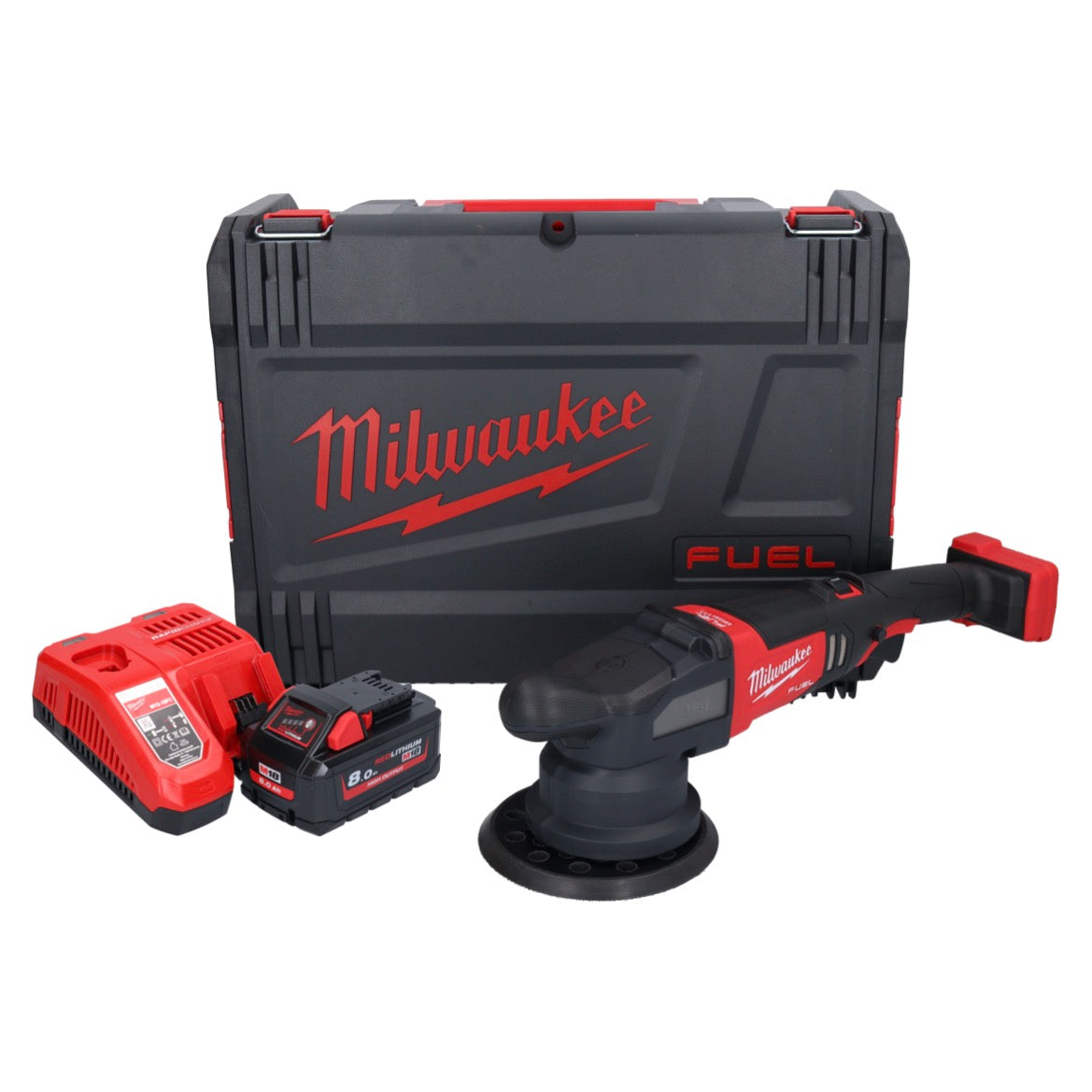 Milwaukee M18 FROP21-801X Akku Exzenter Polierer 18 V 150 mm Brushless + 1x Akku 8,0 Ah + Ladegerät + HD-Box