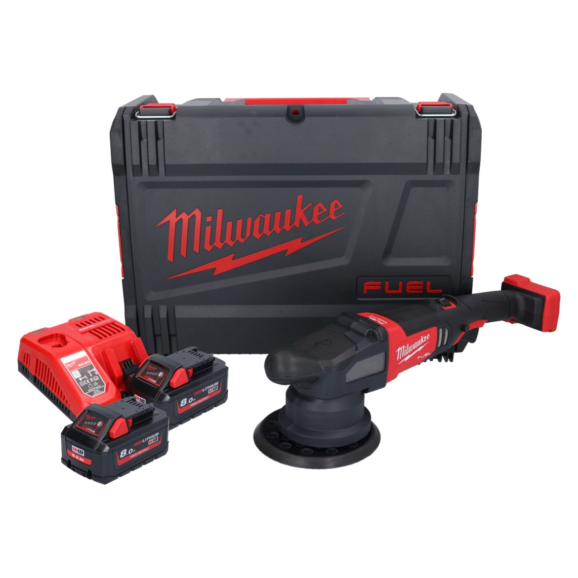 Polisseuse excentrique sur batterie Milwaukee M18 FROP21-802X 18 V 150 mm brushless + 2x batteries 8,0 Ah + chargeur + boîtier HD