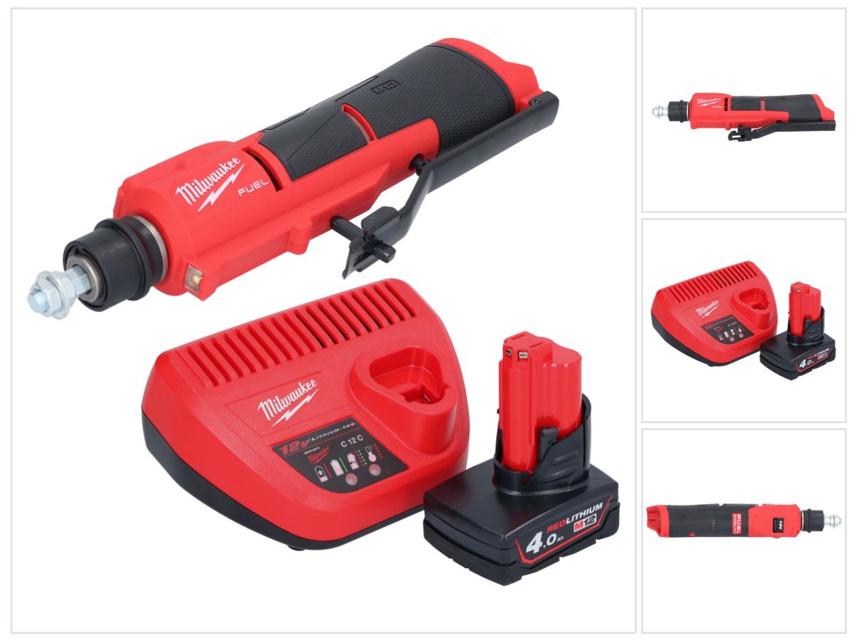 Dégrossisseur de pneu à batterie Milwaukee M12 FTB-401 12 V 7/16" Hex Brushless + 1x batterie 4,0 Ah + chargeur