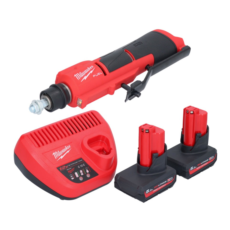 Milwaukee M12 FTB-502 Akku Reifenaufrauer 12 V 7/16" Hex Brushless + 2x Akku 5,0 Ah + Ladergerät