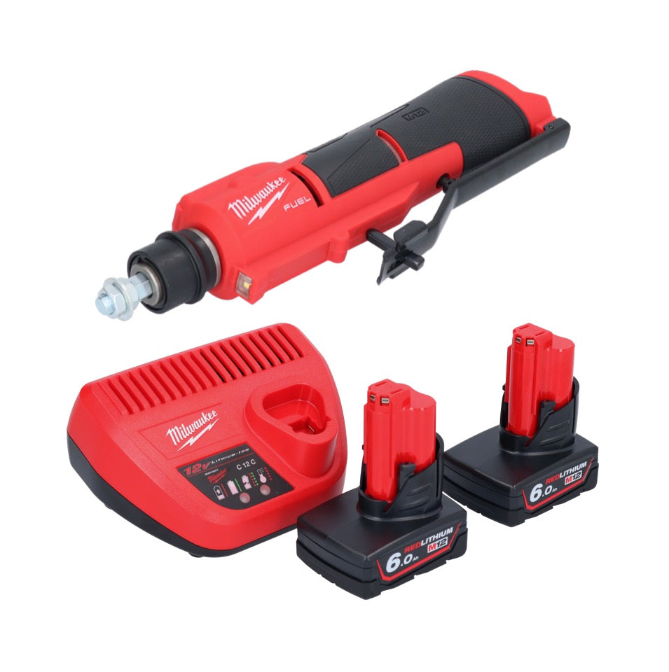 Dégrossisseur de pneu à batterie Milwaukee M12 FTB-602 12 V 7/16" Hex Brushless + 2x batterie + chargeur