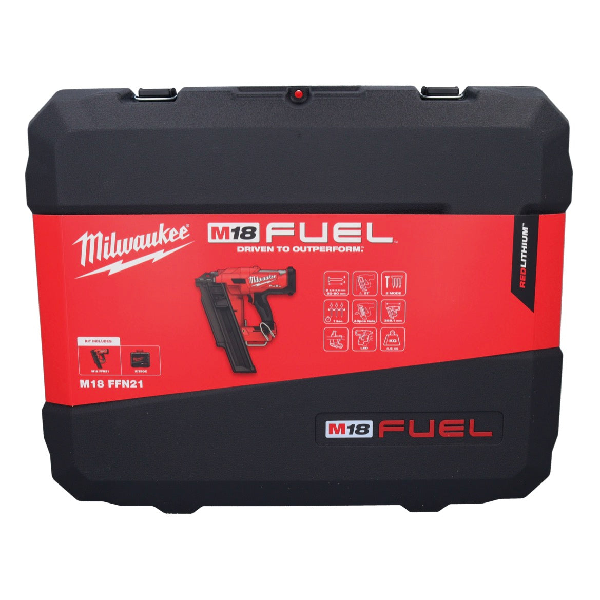 Cloueur à batterie Milwaukee M18 FFN21-501C 18 V 50 - 90 mm sans balais + 1x batterie 5,0 Ah + coffret - sans chargeur