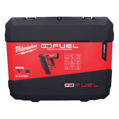 Cloueur à batterie Milwaukee M18 FFN21-502C 18 V 50 - 90 mm sans balais + 2x batteries 5,0 Ah + chargeur + coffret