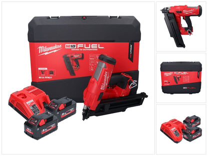 Cloueur à batterie Milwaukee M18 FFN21-552C 18 V 50 - 90 mm sans balais + 2x batteries 5,5 Ah + chargeur + coffret