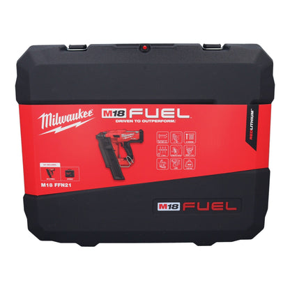 Cloueur à batterie Milwaukee M18 FFN21-801C 18 V 50 - 90 mm sans balais + 1x batterie 8,0 Ah + chargeur + coffret