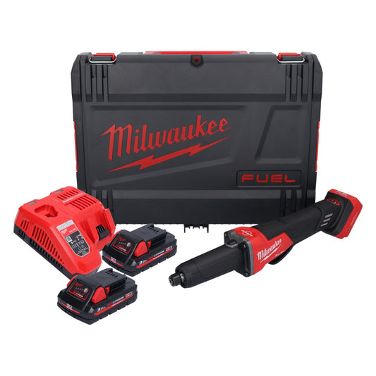 Meuleuse droite à batterie Milwaukee M18 FDGROVPDB-302X 18 V brushless + 2x batteries 3,0 Ah + chargeur + boîtier HD