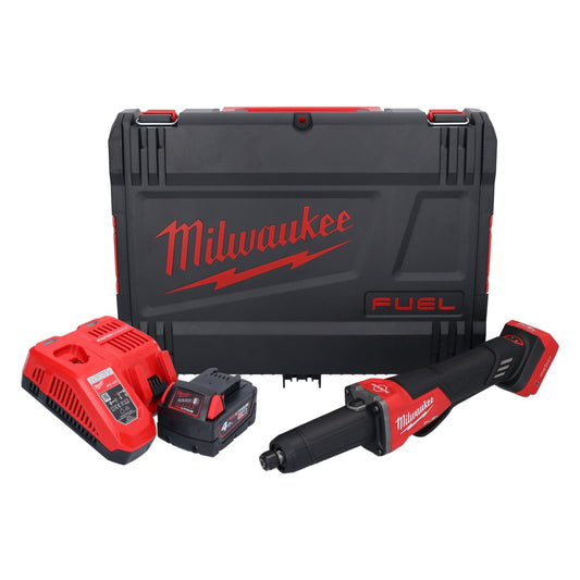 Milwaukee M18 FDGROVPDB-401X Akku Geradschleifer 18 V Brushless + 1x Akku 4,0 Ah + Ladegerät + HD Box