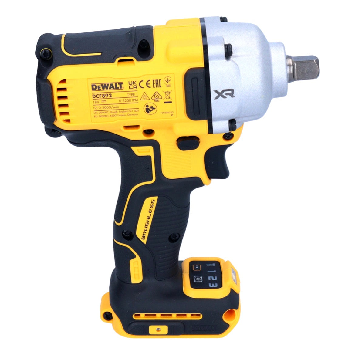 Clé à chocs sans fil DeWalt DCF 892 N 18 V 812 Nm 1/2" sans balais + 1x batterie Powerstack 1,7 Ah - sans chargeur