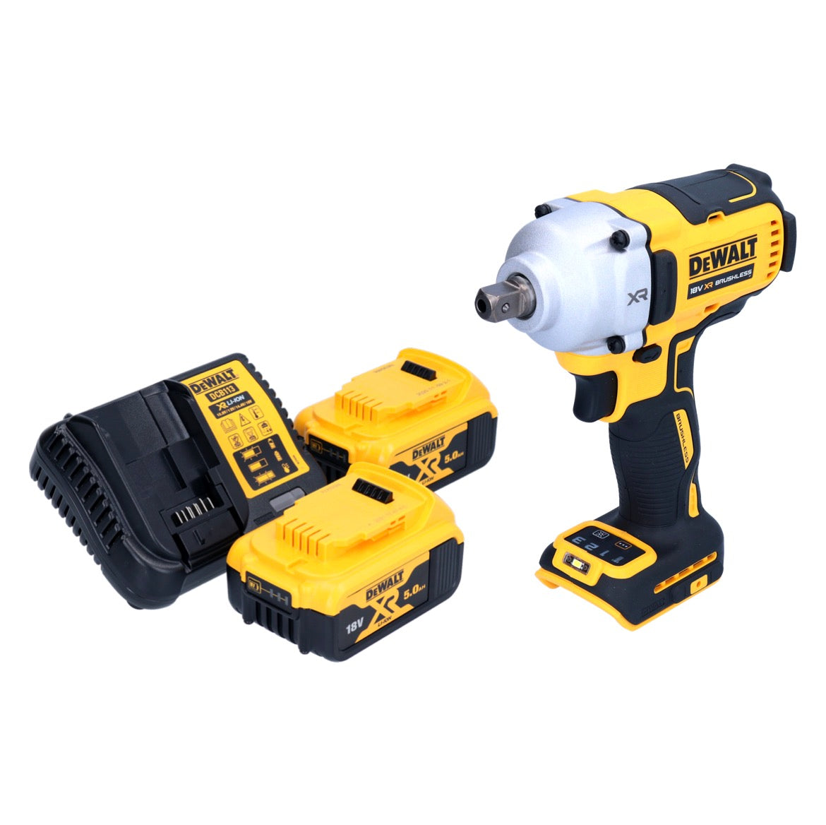 Clé à chocs sans fil DeWalt DCF 892 P2 18 V 812 Nm 1/2" sans balai + 2x batteries 5,0 Ah + chargeur