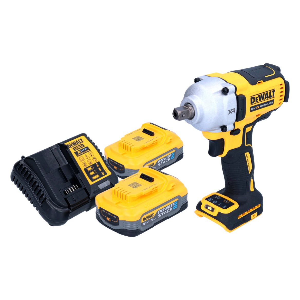 Clé à chocs sans fil DeWalt DCF 892 H2 18 V 812 Nm 1/2" sans balai + 2x batterie Powerstack 5,0 Ah + chargeur