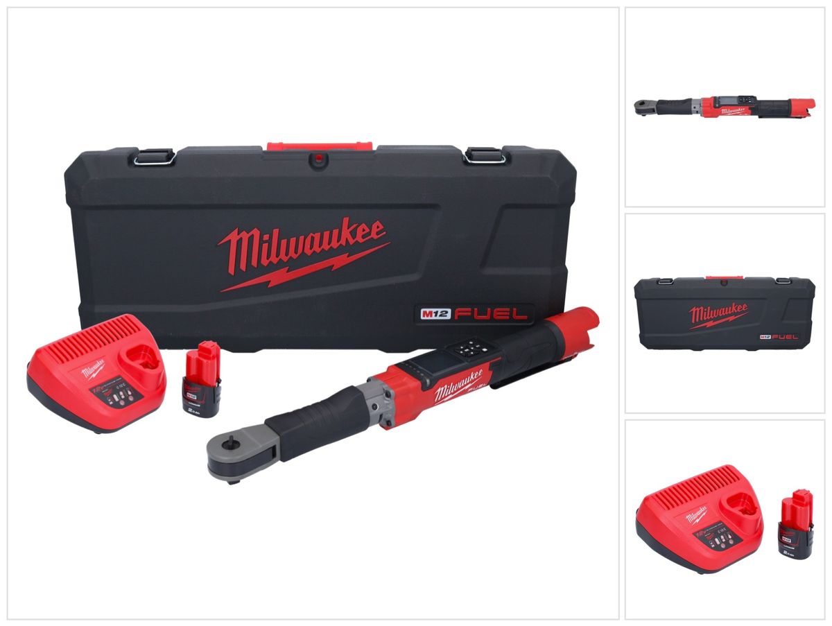 Clé dynamométrique numérique sur batterie Milwaukee M12 ONEFTR12-201C 12 V 1/2" 203,4 Nm (4933464970) sans balais + 1x batterie 2,0 Ah + chargeur + coffret