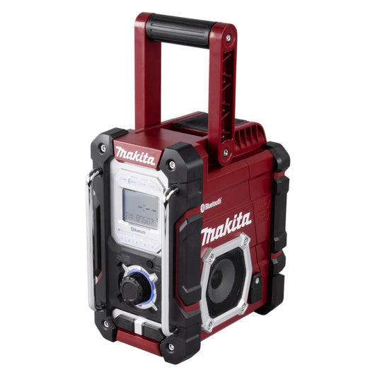 Makita DMR 108 AR Radio de chantier à batterie 7,2 - 18 V AM FM AUX Bluetooth rouge Solo - sans batterie, sans chargeur