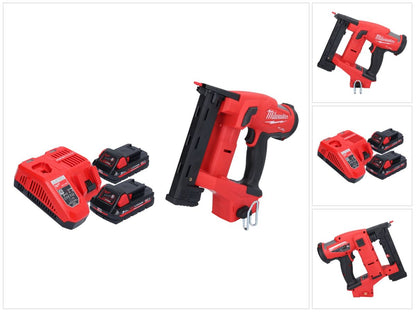 Agrafeuse sur batterie Milwaukee M18 FNCS18GS-302X 18 V 9,5 - 38 mm sans balais + 2x batterie 3,0 Ah + chargeur + boîtier HD