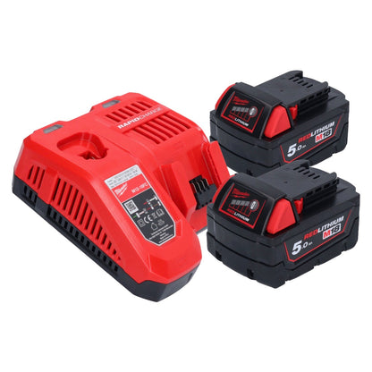 Milwaukee M18 FNCS18GS-502X Akku Tacker 18 V 9,5 - 38 mm Brushless + 2x Akku 5,0 Ah + Ladegerät + HD Box