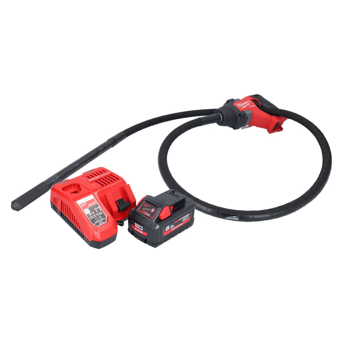 Milwaukee M18 FCVN24-551 Akku Betonrüttler 18 V 2,4 m Brushless ( 4933479600 ) + 1x Akku 5,5 Ah + Ladegerät