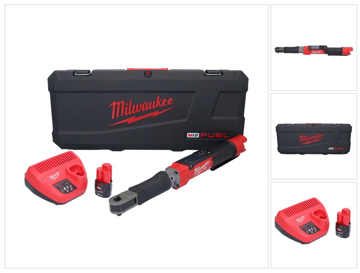 Clé dynamométrique numérique à batterie Milwaukee M12 ONEFTR38-201C 12 V 135,6 Nm 3/8″ ( 4933464967 ) brushless + 1x batterie 2,0 Ah + chargeur + coffret