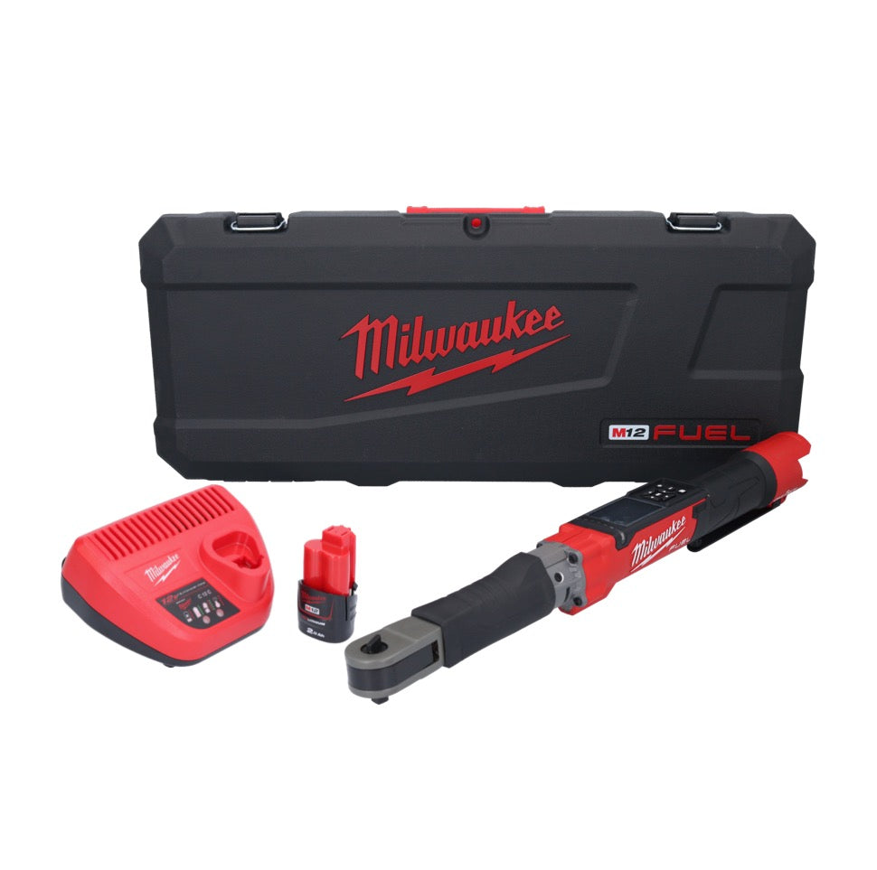 Milwaukee M12 ONEFTR38-201C Digitaler Akku Drehmomentschlüssel 12 V 135,6 Nm 3/8″ ( 4933464967 ) Brushless + 1x Akku 2,0 Ah + Ladegerät + Koffer