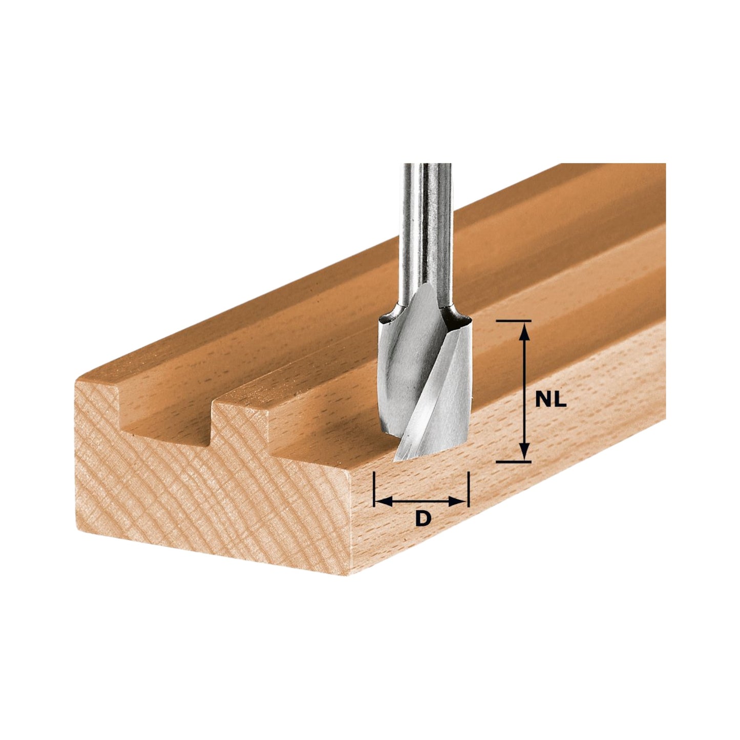 Festool HW Spi S8 D4/10 fraise à rainurer en spirale 4 x 10 x 45 x 8 mm (490977) pour défonceuse OF 900, OF 1000, OF 1010, OF 1010 R, OF 1400, OF 2000, OF 2200