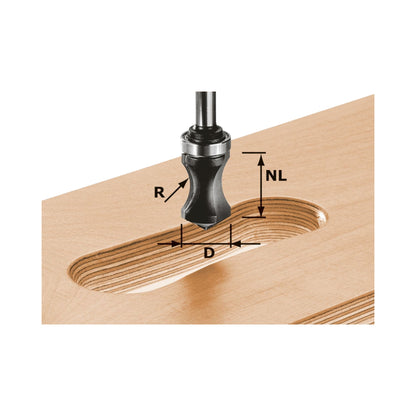 Coupe-guidon Festool HW S8 R16/NL32 19 x 19 x 68 x 16 x 8 mm (491033) pour défonceuse OF 900, OF 1000, OF 1010, OF 1010 R, OF 1400, OF 2000, OF 2200