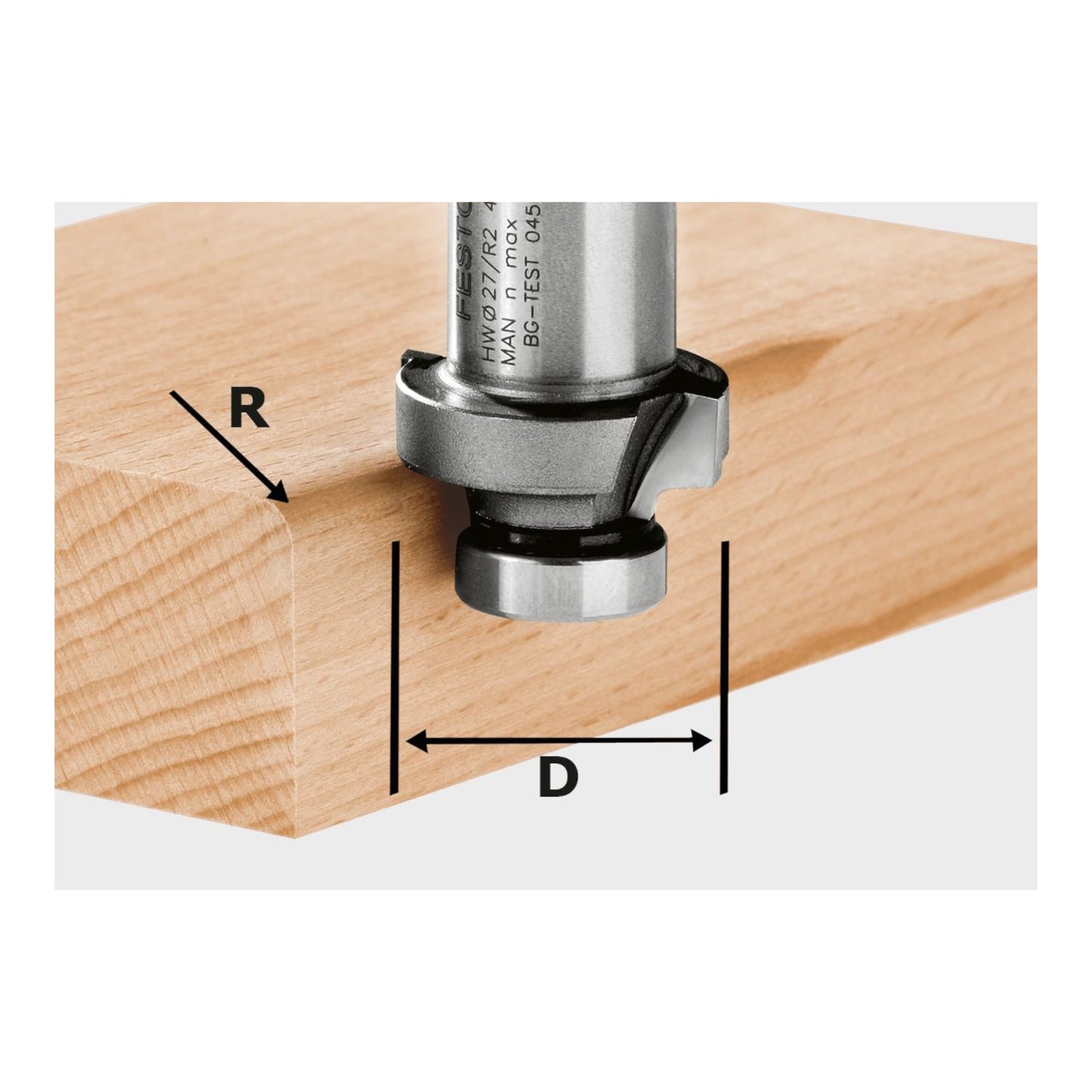 Festool HW R6-OFK 500 Abrundfräser 27 x 6 mm ( 490096 ) für OFK 500 zum Abrunden von Massivholz und Umleimern