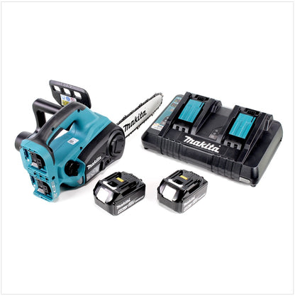 Makita DUC 252 PM2 Akku Kettensäge 36V ( 2x18V ) 25 cm + 2x 4,0 Ah Akku + Doppelladegerät - Toolbrothers