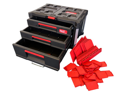 Milwaukee PACKOUT 2 + 1 Drawer Tool Box mallette à outils 363 x 564 x 414 mm (4932493190) organisateur de tiroir