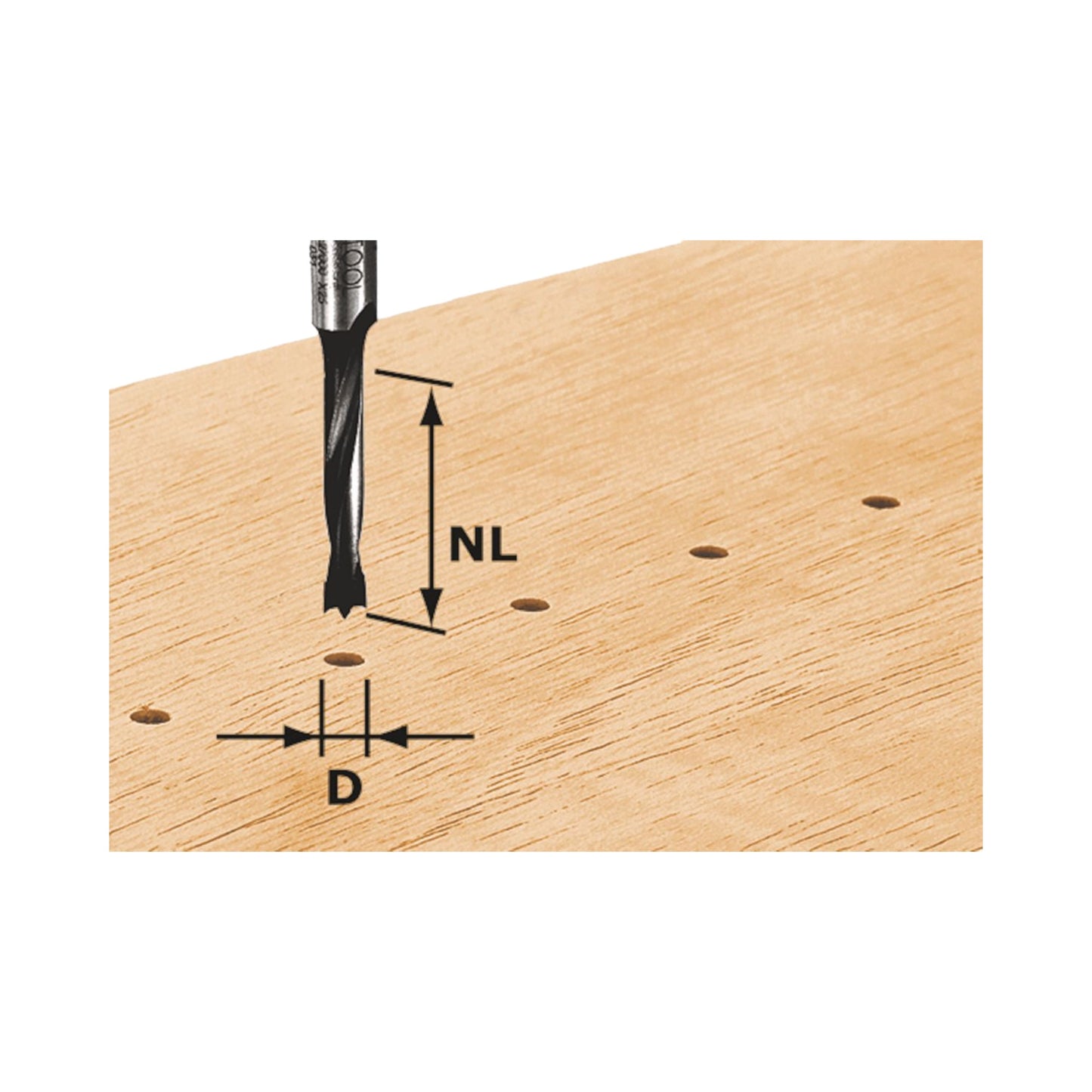 Festool HW D3/16 Dübelbohrer 3 x 16 x 55 x 8 mm ( 491065 ) für Oberfräse OF 900, OF 1000, OF 1010, OF 1010 R, OF 1400