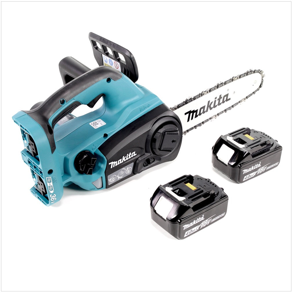 Makita DUC 252 M2 Akku Kettensäge 36V ( 2x18V ) 25 cm + 2x 4,0 Ah Akku - ohne Ladegerät - Toolbrothers