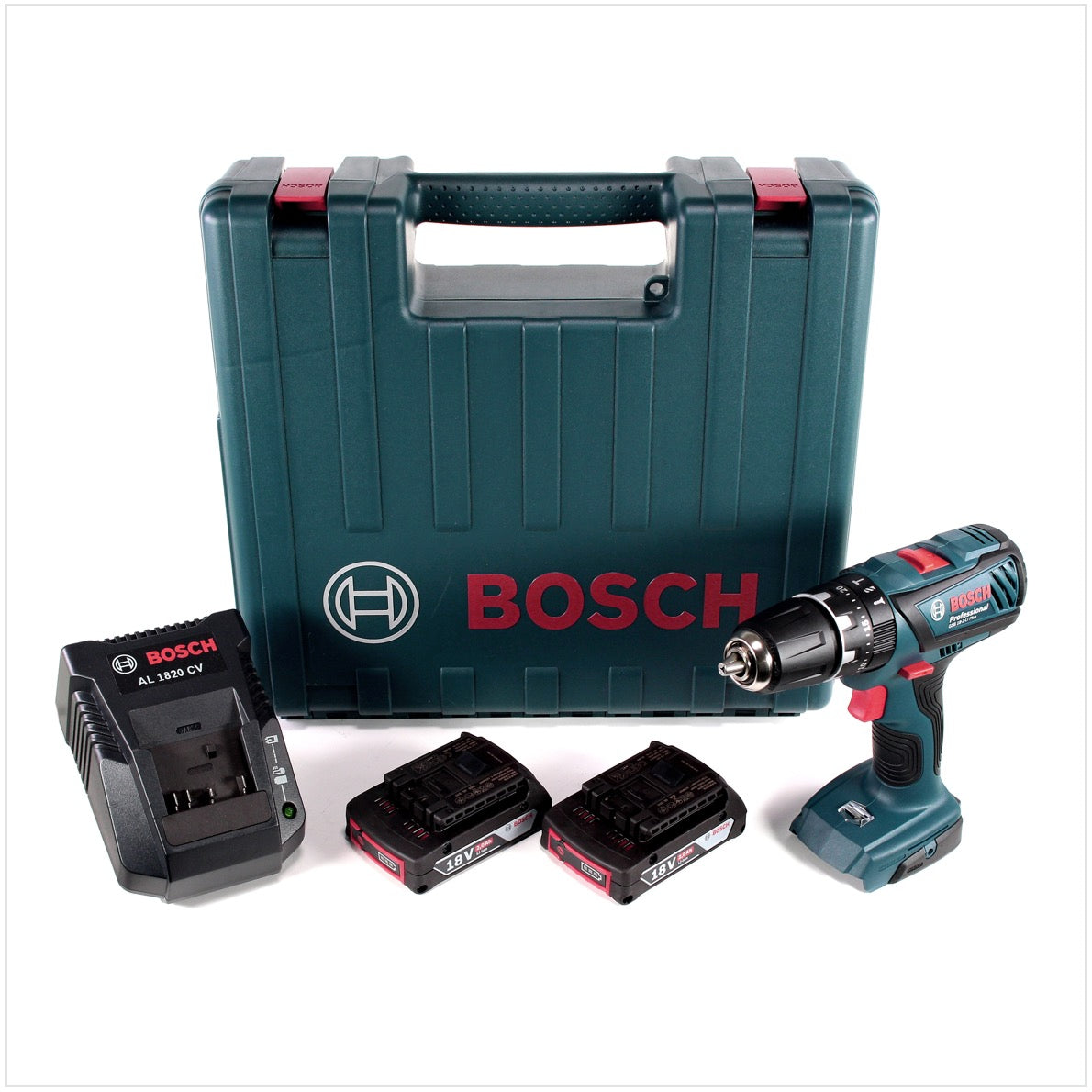 Bosch GSB 18-2-Li Plus Professional Akku Schlagbohrschrauber im Koffer 2 x GBA 2,0 Ah Akkus + AL 1820 CV Ladegerät - Toolbrothers