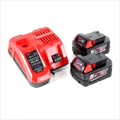 Milwaukee M18 FPD 502X 18 V Brushless Akku Schlagbohrschrauber im System Koffer + 2x 5,0 Ah Red Li-Ion Akku + RapidCharge Ladegerät - Toolbrothers