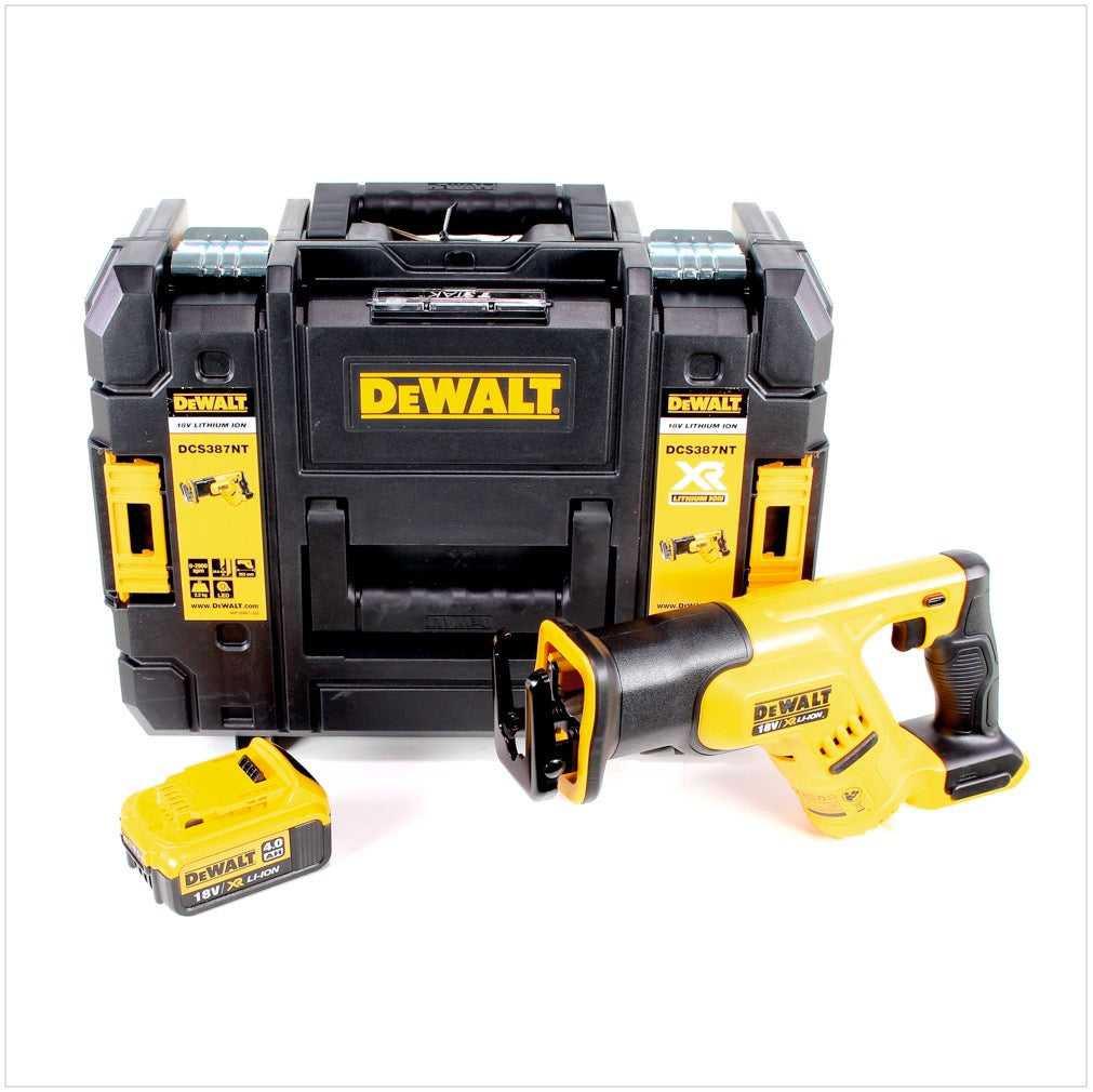 DeWalt DCS 387 18 V Akku Säbelsäge Reciprosäge in TSTAK Box mit 1 x DCB 182 4,0 Ah Akku - Toolbrothers