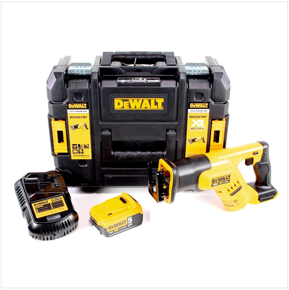 DeWalt DCS 387 P1 Akku Säbelsäge 18V + 1x Akku 5,0Ah + Ladegerät + TSTAK - Toolbrothers