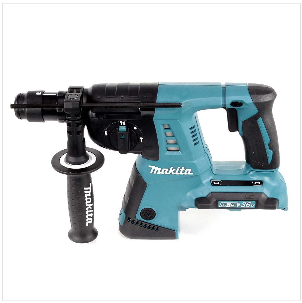 Makita DHR 264 2 x 18 V / 36 V Li-Ion SDS Plus Akku-Bohrhammer in Makpac 4 mit Einlage + 2x 4,0 Ah Akku + 1 x Ladegerät + 5 tlg. Hartmetall Bohrer Set für Mauerwerk und Beton - Toolbrothers