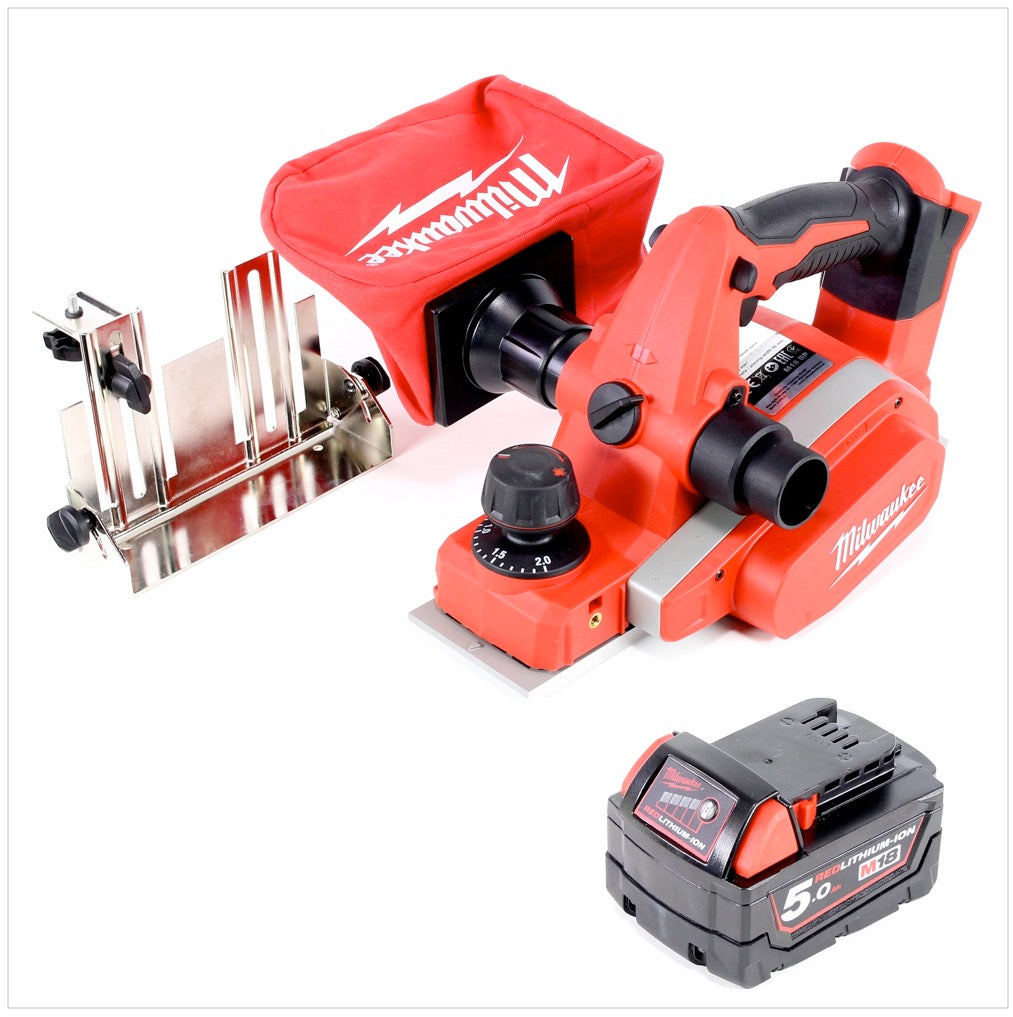 Milwaukee M18 BP - 501 18 V Akku Hobel + M18 B5 5,0 Ah Akku - Toolbrothers