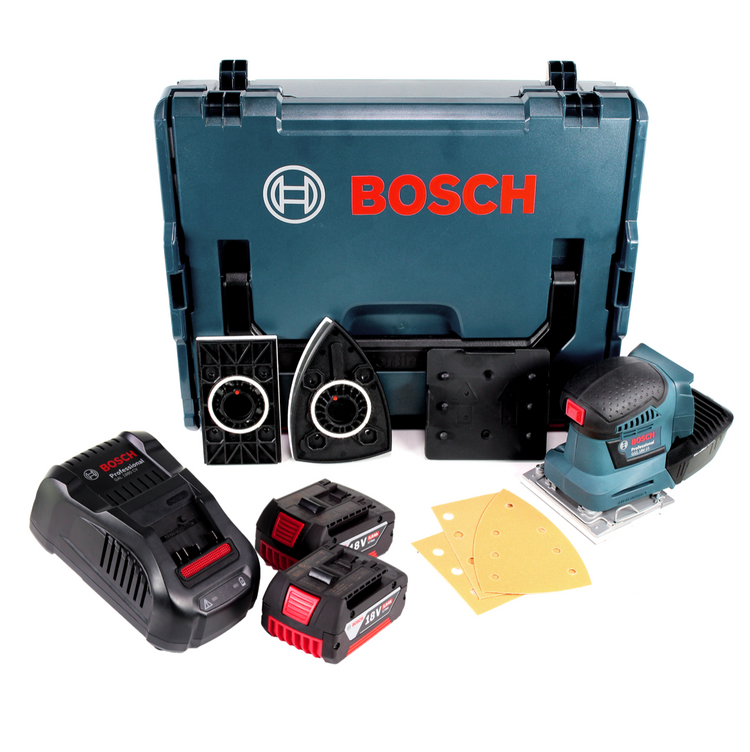 Bosch GSS 18V-10 Akku Schwingschleifer 18V + 2x Akku 5,0Ah + Ladegerät + L-Boxx - Toolbrothers