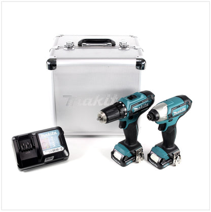 Makita CLX 201 X DF331D Akku Bohrschrauber + TD110D Akku Schlagschrauber + 2 x BL 1015 - 1,5 Ah Akkus + DC10WC Ladegerät im Alukoffer - Toolbrothers