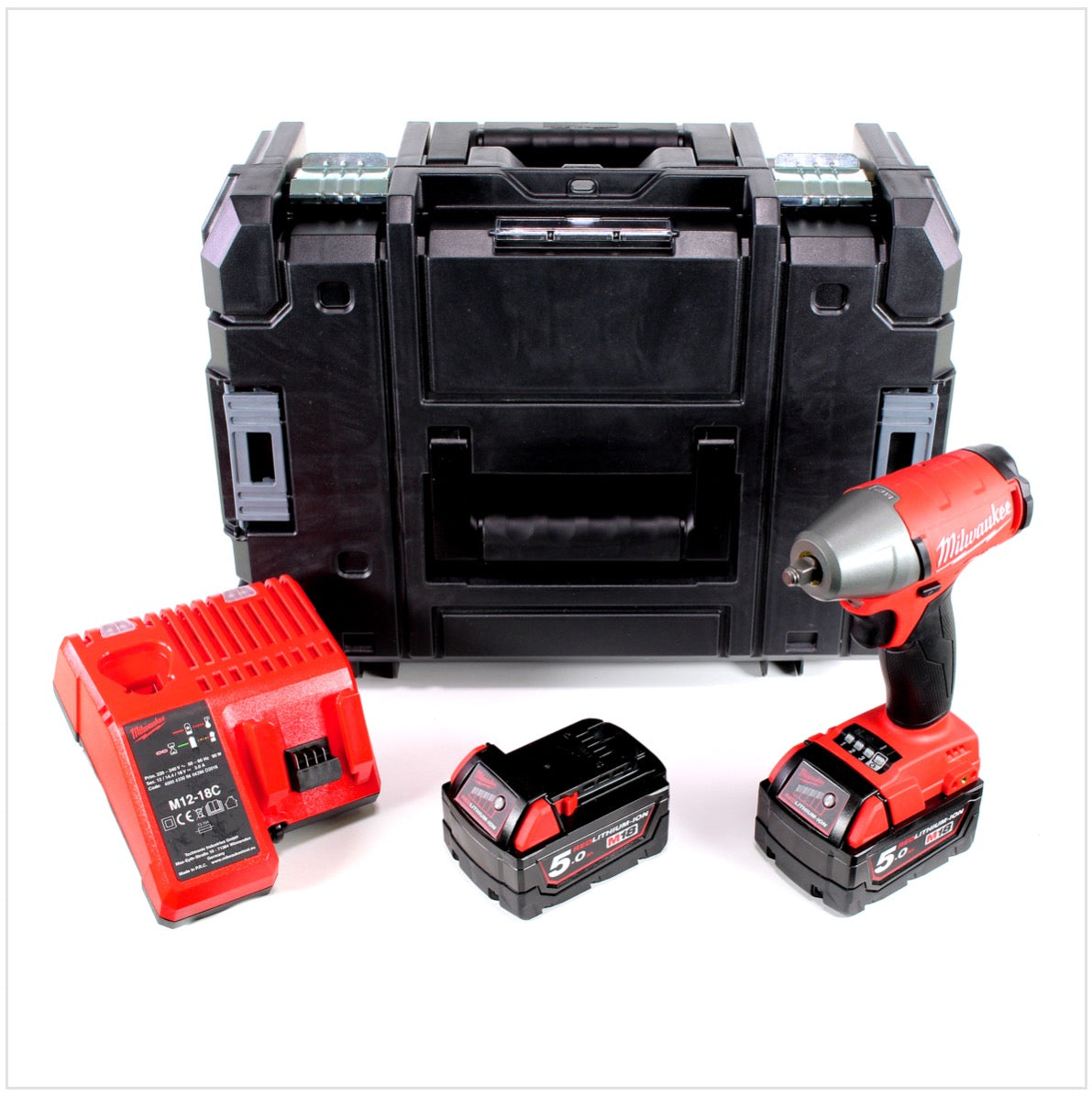 Milwaukee M18 FIWF 38-502 C Akku Schlagschrauber 18V 3/8" 284Nm Brushless + 2x Akku 5,0Ah + Ladegerät + TSTAK - Toolbrothers