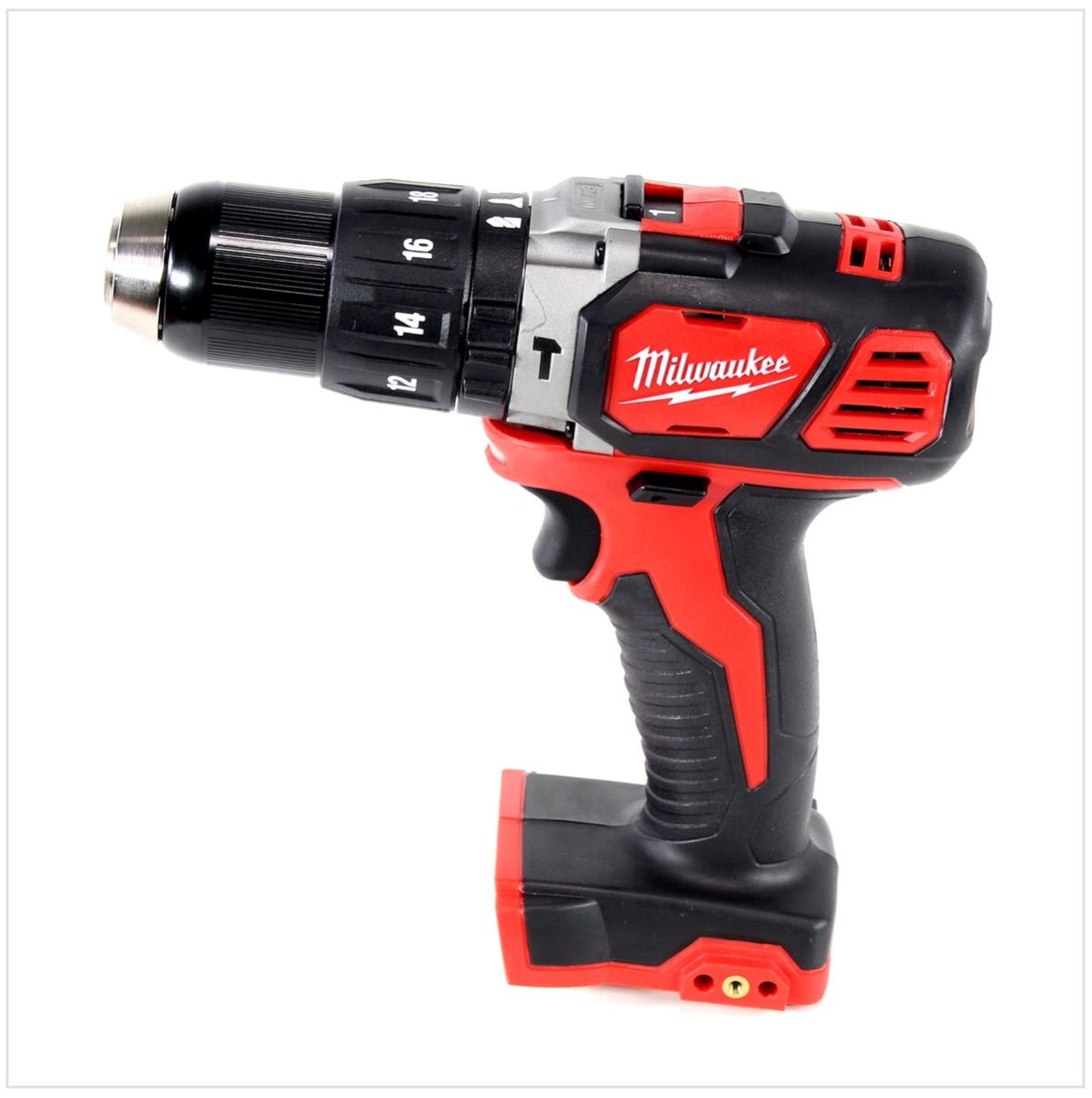 Milwaukee M18 BPD 18 V Akku Schlagbohrschrauber in Tasche + 2x M18 B4 4.0 Ah 18 V Red Li-Ion Akku + M12 - 18C Universal Akku Ladegerät - Toolbrothers