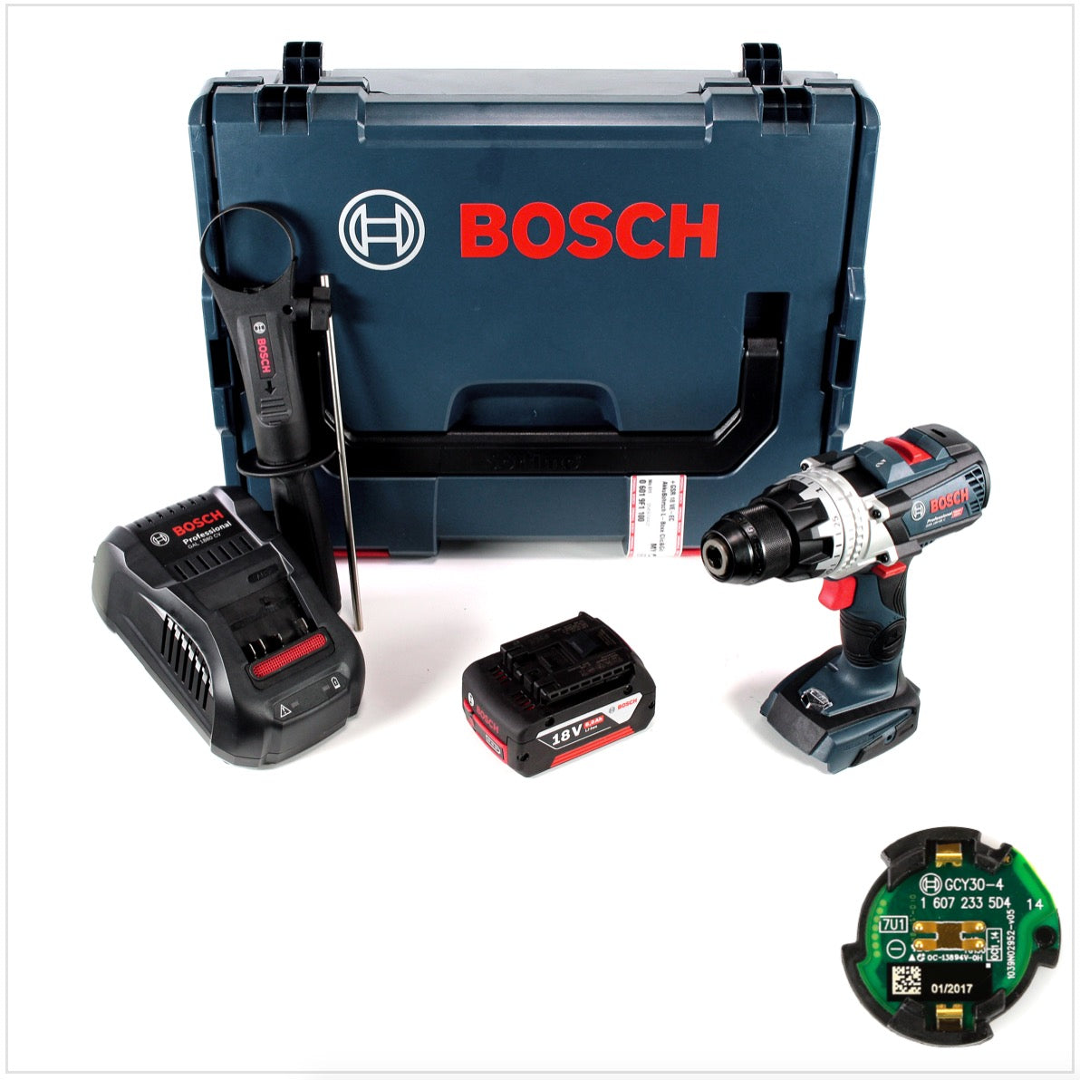 Bosch GSR 18 V-85 C Akku Bohrschrauber 18V 110Nm Solo in L-Boxx mit GCY 30-4 Connectivity Modul und 1x GBA 6,0 Ah Akku und Ladegerät - Toolbrothers