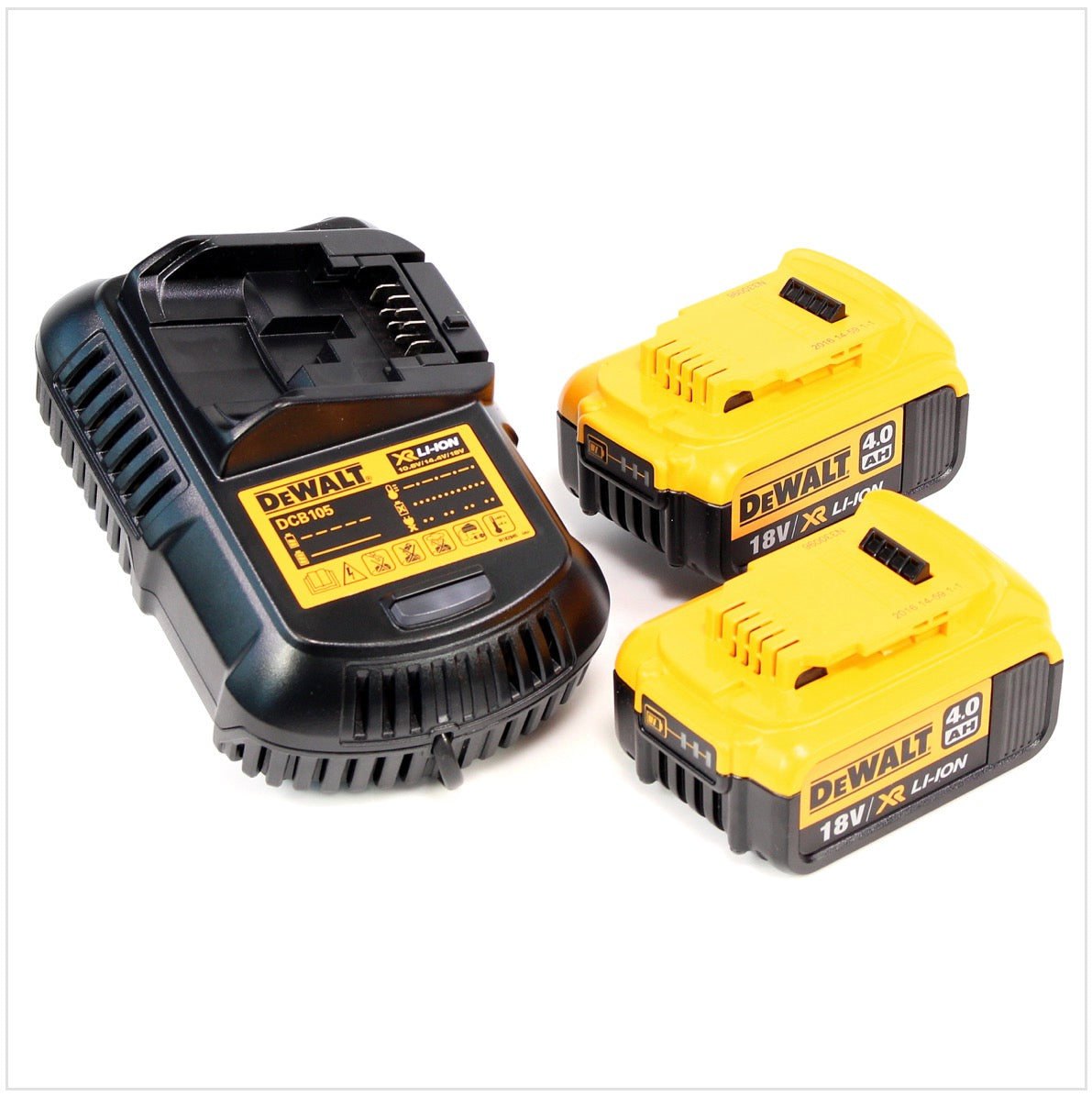 Dewalt DCS 380 18 V Akku Säbelsäge Reciprosäge + 2 x DCB 182 4,0 Ah Li-Ion Akku + DCB 105 Ladegerät - Toolbrothers