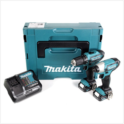 Makita CLX 201 SAJ 10,8 Volt DF331 D Akku Bohrschrauber + TD110 D Schlagschrauber + 2 x BL 1020B 2,0 Ah Akkus + DC10SA Ladegerät im Makpac - Toolbrothers