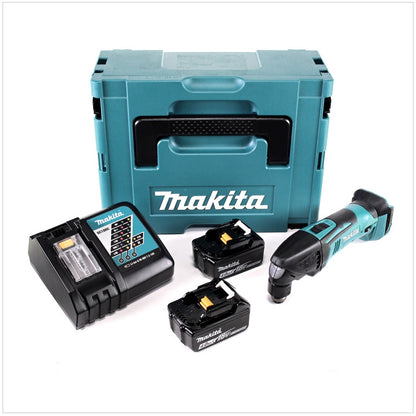 Makita DTM 50 RMJ 18V Li-Ion Akku Multifunktioswerkzeug im Makpac mit 2x 4,0 Ah Akku und 1x  Ladegerät