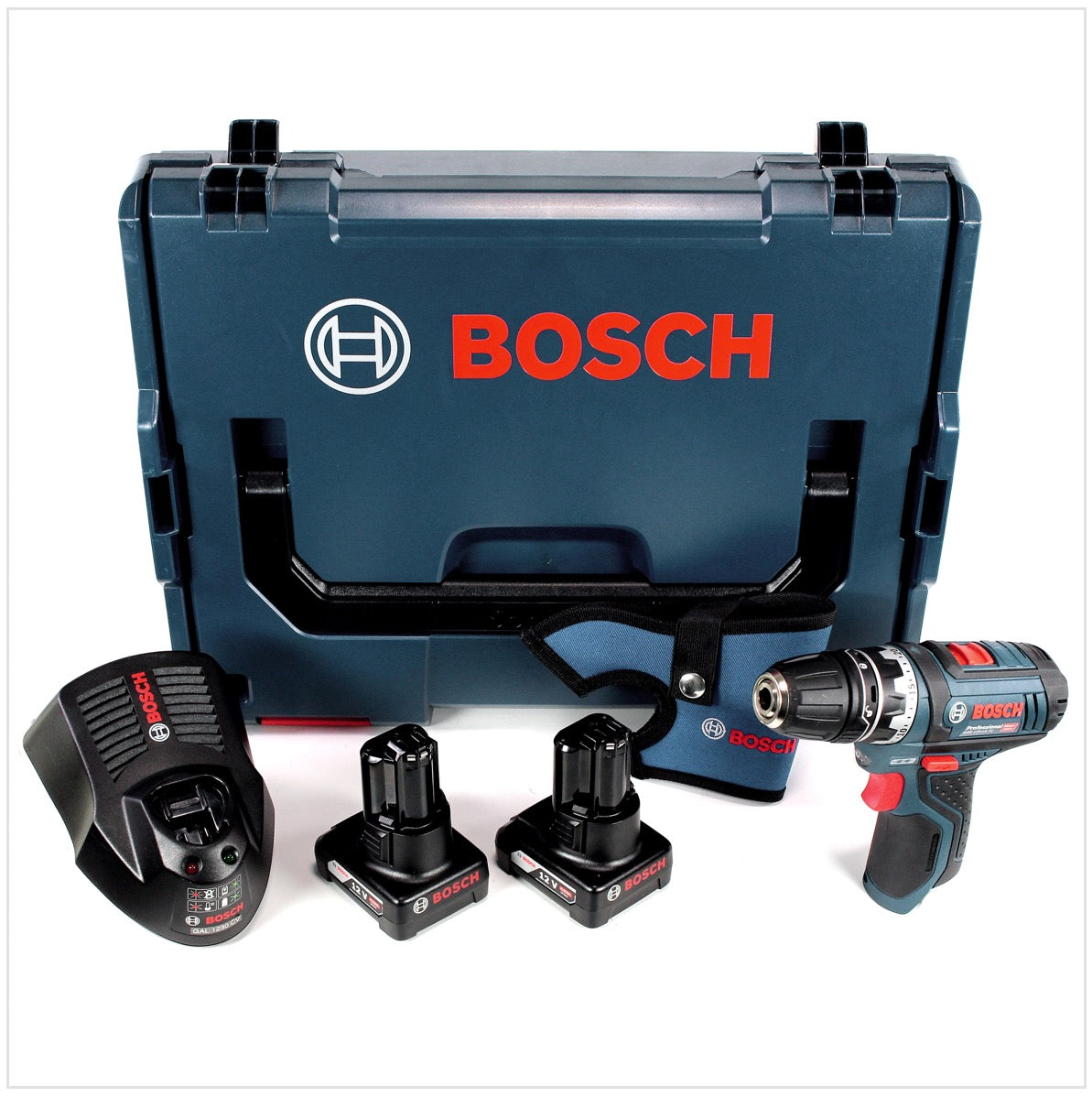 Bosch GSR 12V-15 FC Professional FlexiClick Akku Bohrschrauber mit 2 x 4 Ah Akkus + Lader in L-Boxx - Toolbrothers