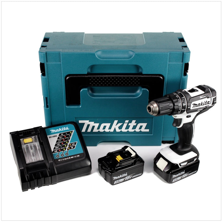 Makita DHP 482 RFWJ Akku Schlagbohrschrauber 18 V 62Nm + 2x Akku 3,0Ah + + Schnellladegerät Makpac - Toolbrothers